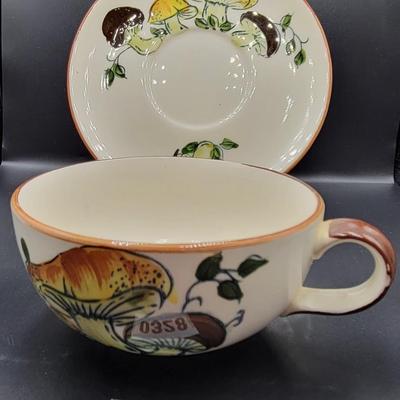 Mushroom Bowl and Desert Plate Lot