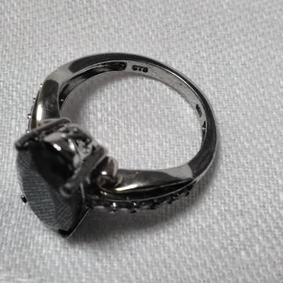 Eyecatching STS Onyx And Rhodolite Garnets 925 Ring Size 7