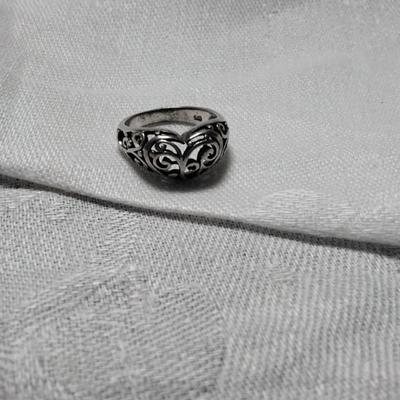Intricate Lacework Heart 925 Ring Size 5