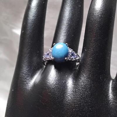 Mesmerizing STS Turquoise And Amethyst Ring Size 7