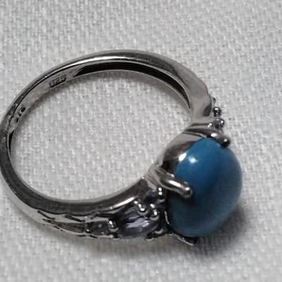 Mesmerizing STS Turquoise And Amethyst Ring Size 7