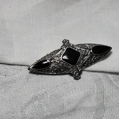 Lia Sophia Black Onyx Brooch