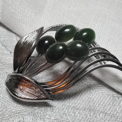 Stunning Unique Jade Brooch