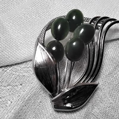 Stunning Unique Jade Brooch