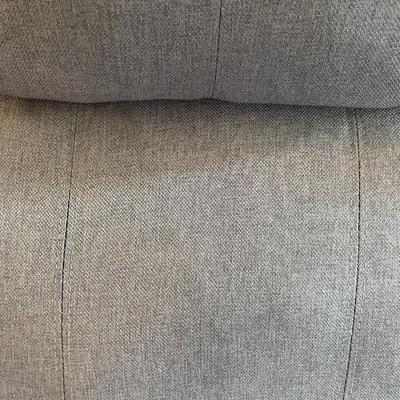 Gray fabric upholstered rocker recliner