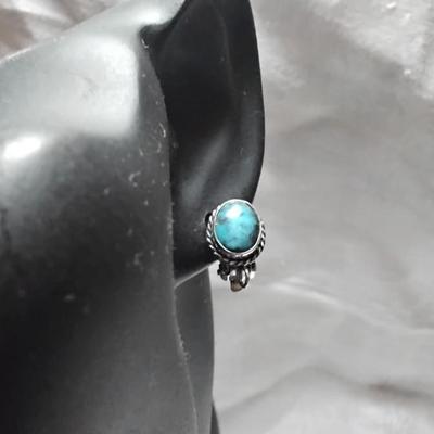 Castle Gap Turquoise Sterling Silver Clip On Convertible Earrings (Pendant Also!)