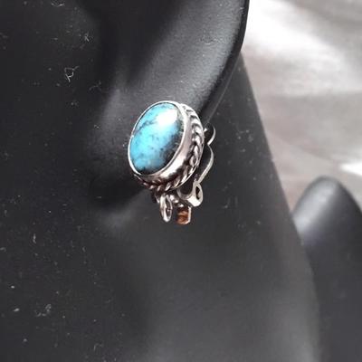 Castle Gap Turquoise Sterling Silver Clip On Convertible Earrings (Pendant Also!)