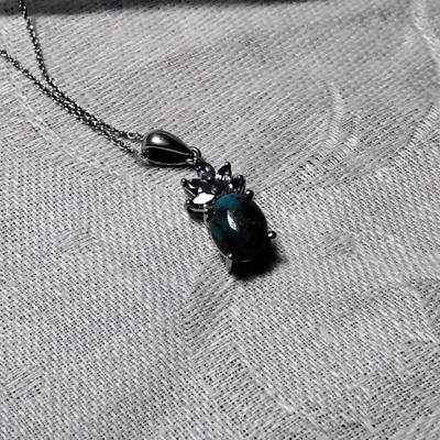 Absolutely Gorgeous STS Turquoise And Amethyst One Of A Kind 18" 925 Necklace