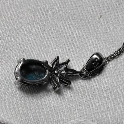 Absolutely Gorgeous STS Turquoise And Amethyst One Of A Kind 18" 925 Necklace