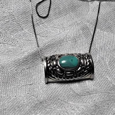 Vintage Turquoise 925 Slider Necklace