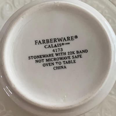 LOT 4R: Farberware Stoneware: Calais w/22K Gold Band