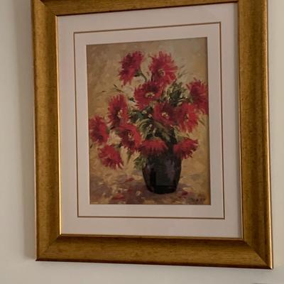 LOT 5R: Framed & Signed Floral Home Decor