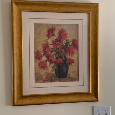 LOT 5R: Framed & Signed Floral Home Decor