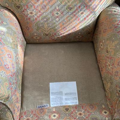 LOT  7R: Bauhaus Furniture Roll Arm Accent Chair  w/Ottoman