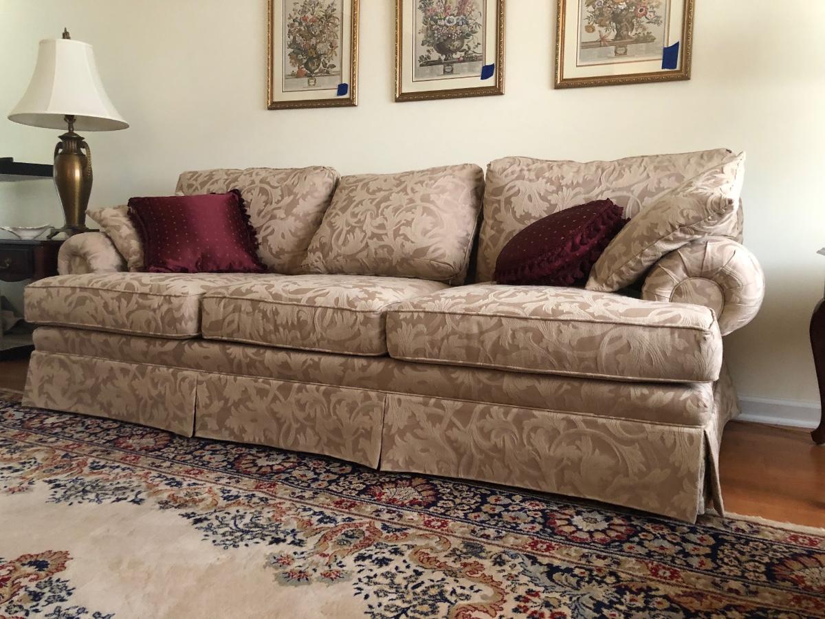 LOT55M Alexvale Furniture Cream Colored Sofa w/ Floral Print