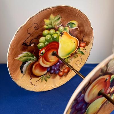 HAND PAINTED 2 TIER SERVING DISH
