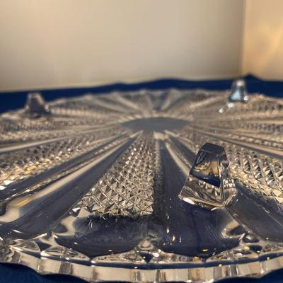 FANCY STARBURST CRYSTAL CAKE STAND