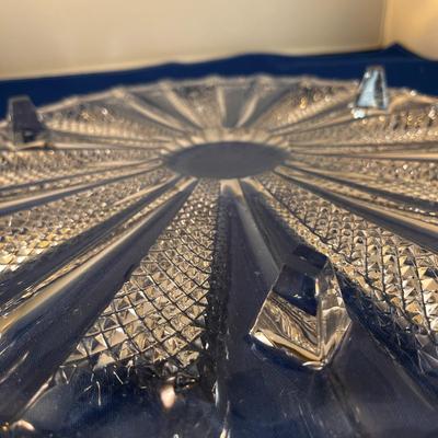 FANCY STARBURST CRYSTAL CAKE STAND