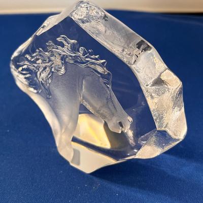 LEAD CRYSTAL STALLION PAPERWEIGHT