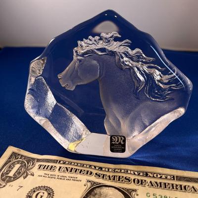 LEAD CRYSTAL STALLION PAPERWEIGHT