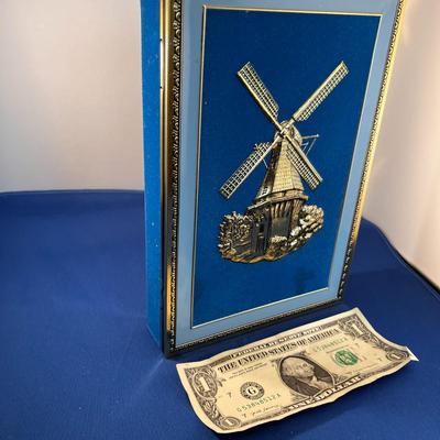 VINTAGE DUTCH WINDMILL TIN BOX