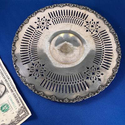 ANTIQUE SILVERPLATED PLATE, PIERCED