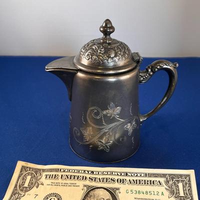 VICTORIAN ETCHED SILVERPLATE POT