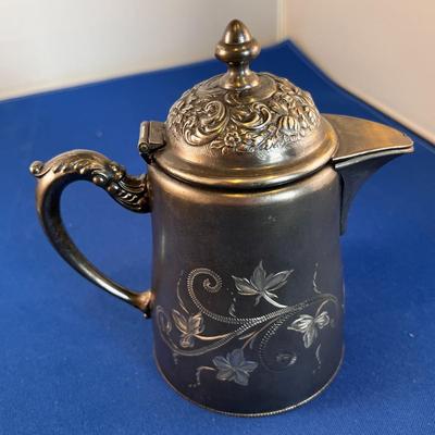 VICTORIAN ETCHED SILVERPLATE POT