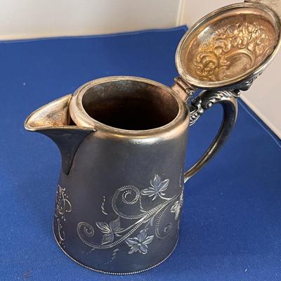 VICTORIAN ETCHED SILVERPLATE POT