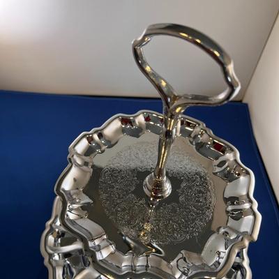 CHROME TIERED SERVING DISH