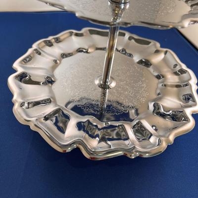 CHROME TIERED SERVING DISH