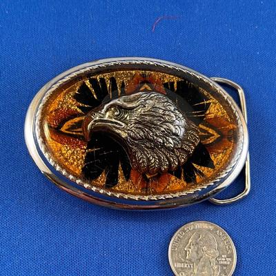 METAL, RESIN EAGLE HEAD BELT BUCKLE 
