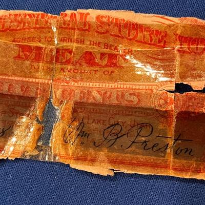 1898 L.D.S. 5 CENT MEAT VOUCHER