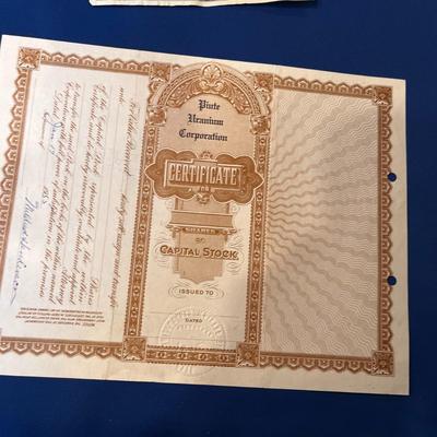 PIUTE URANIUM STOCK CERTIFICATE