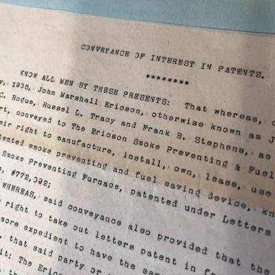 PATENT CONVEYANCE DOCUMENTS 1904-5