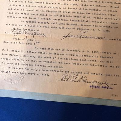 PATENT CONVEYANCE DOCUMENTS 1904-5