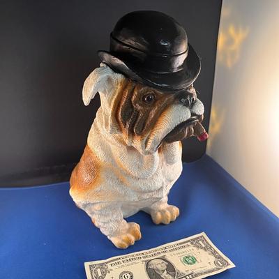 CIGAR SMOKING BULLDOG STATUE
