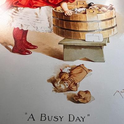 TIN LITHO IVORY SOAP GIRL METAL SIGN