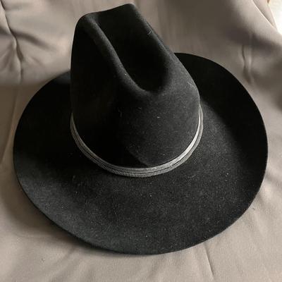 BLACK FELT RESISTOL COWBOY HAT