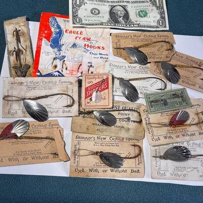 VINTAGE FISHING LURES ON ORIGINAL CARDS