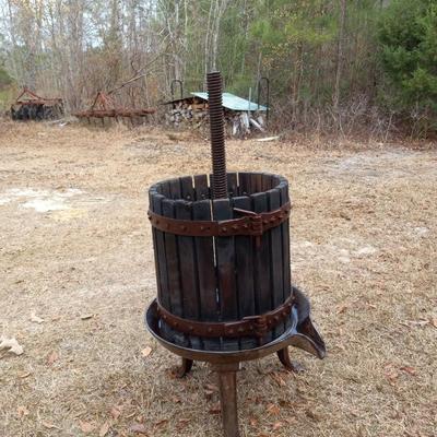 Antique Wood Fruit Press