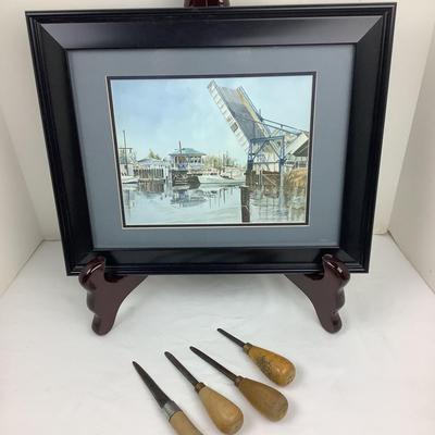 1355 Vintage Carvel Hall Oyster Knives & Knapps Narrows Print