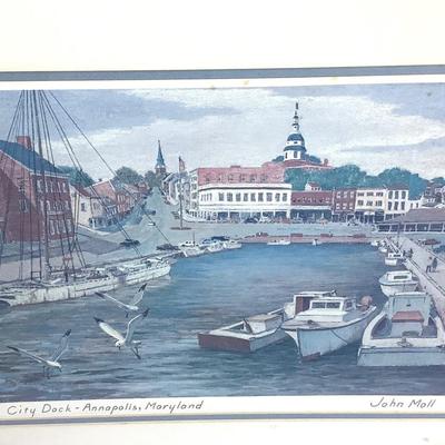 1356 John Moll Annapolis City Dock Framed Print