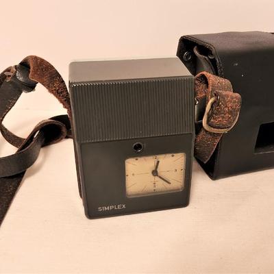 Lot #27  Vintage SIMPLEX Watchman's Clock w/case