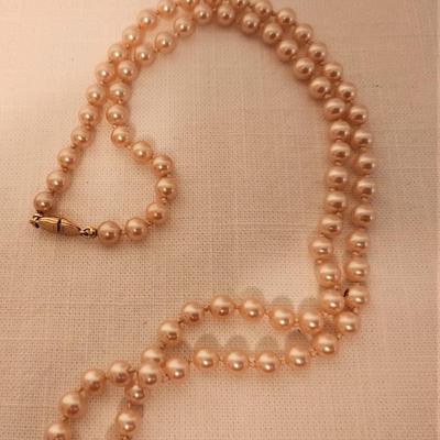 Lot #35  Two Strands Costume Pearls, one with 10KT White Gold Clasp