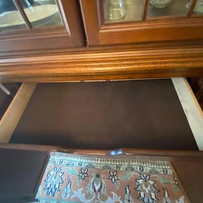 Solid wood, vintage triple lighted china cabinet