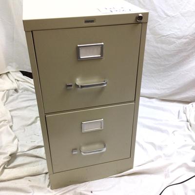 1387 Staples Two Drawer Metal Filing Cabinet