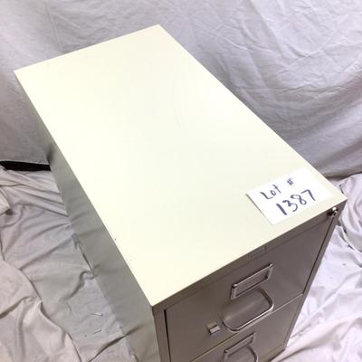 1387 Staples Two Drawer Metal Filing Cabinet