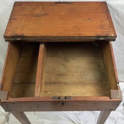 1389 Antique Pine Slant Front Lift Top Desk