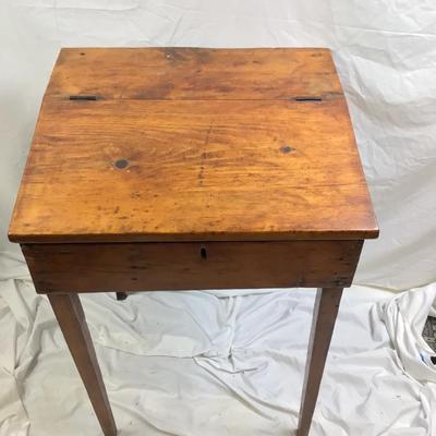 1389 Antique Pine Slant Front Lift Top Desk